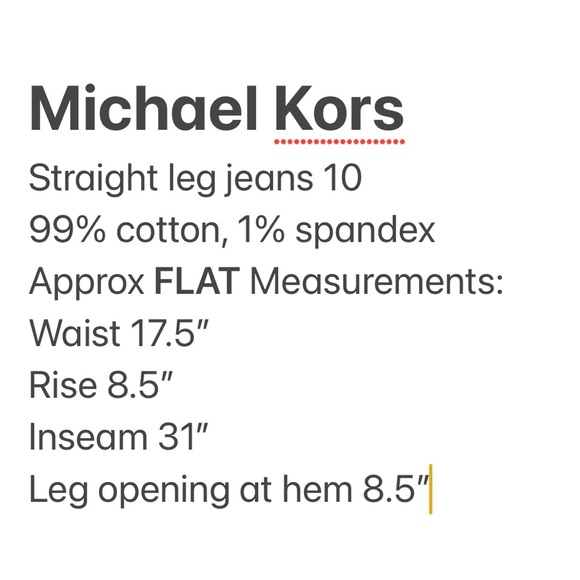 Michael Kors Denim Jeans 10 Straight Leg - Picture 11 of 11